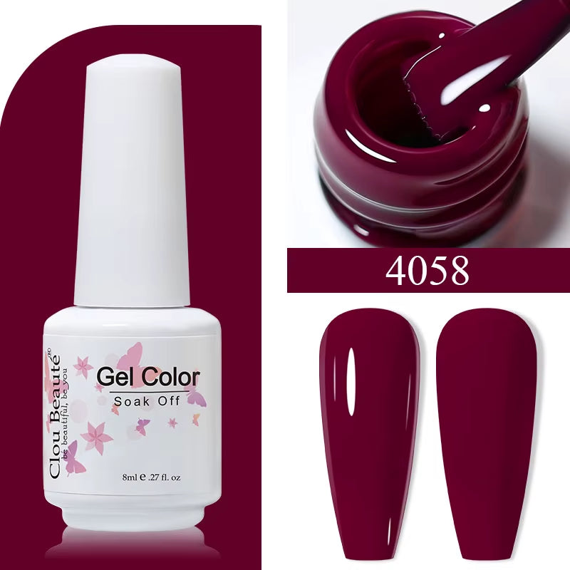 8ML Gel Polish Varnish Hema/Tpo Free Series 180-Colors New Arrivals Hot Sale Glitter Red Nails Art Base Top Coat