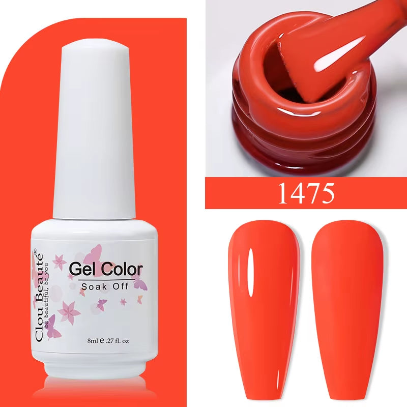 8ML Gel Polish Varnish Hema/Tpo Free Series 180-Colors New Arrivals Hot Sale Glitter Red Nails Art Base Top Coat