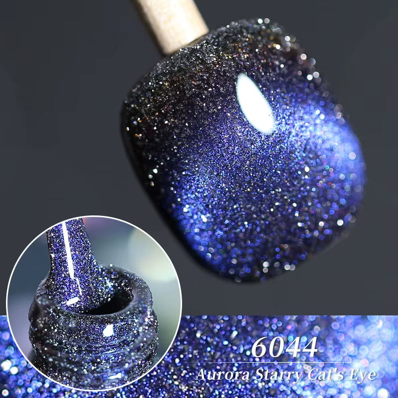 Red Green Glitter Cat Eye Nail Gel Magnetic Gel Nail Polish Semi Permanent Soak off UV LED Varnish for Manicure