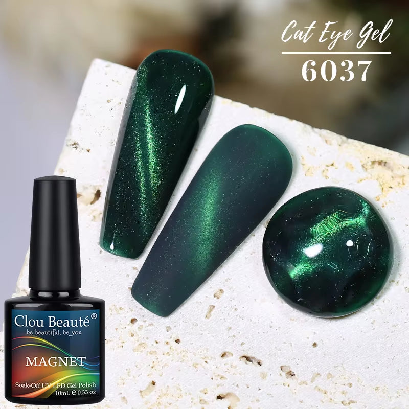 Red Green Glitter Cat Eye Nail Gel Magnetic Gel Nail Polish Semi Permanent Soak off UV LED Varnish for Manicure