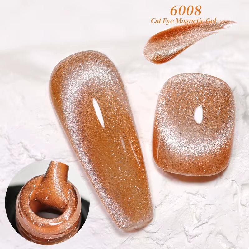 Red Green Glitter Cat Eye Nail Gel Magnetic Gel Nail Polish Semi Permanent Soak off UV LED Varnish for Manicure
