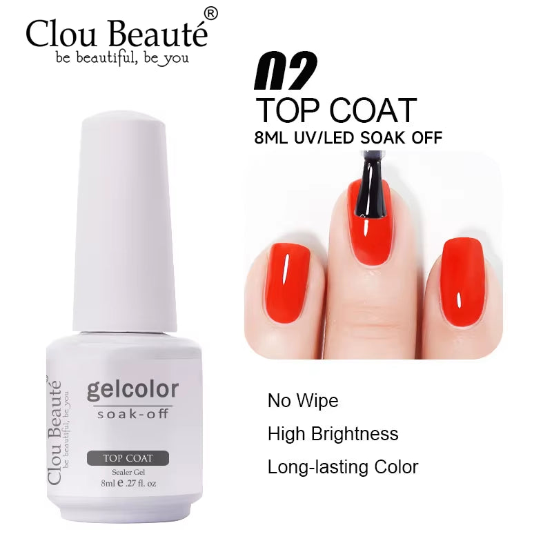 8ML Gel Polish Varnish Hema/Tpo Free Series 180-Colors New Arrivals Hot Sale Glitter Red Nails Art Base Top Coat