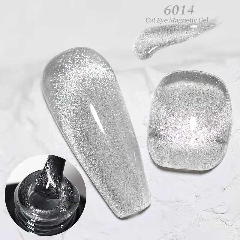 Red Green Glitter Cat Eye Nail Gel Magnetic Gel Nail Polish Semi Permanent Soak off UV LED Varnish for Manicure