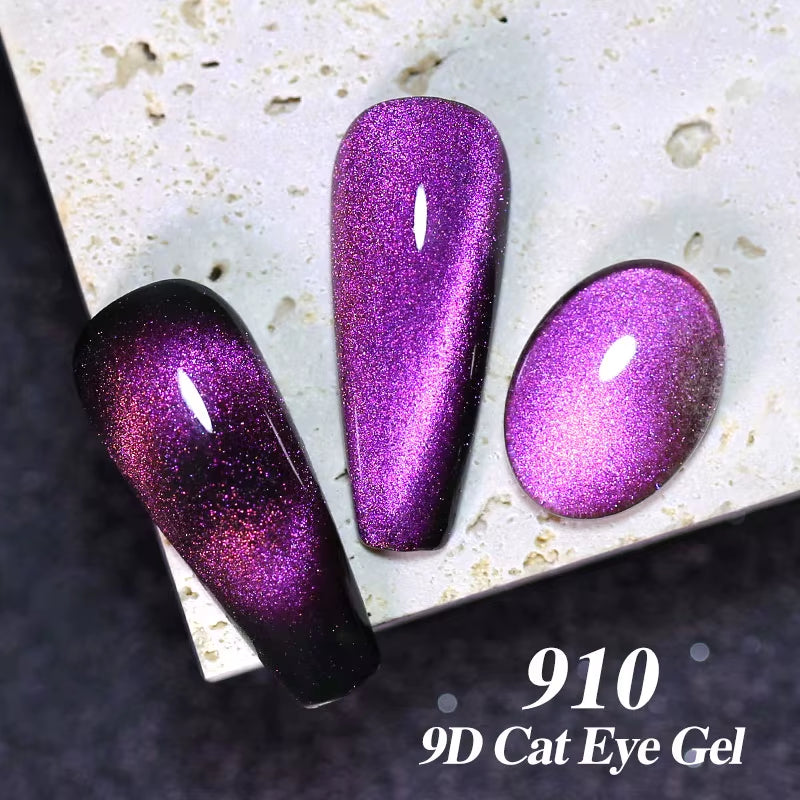 Red Green Glitter Cat Eye Nail Gel Magnetic Gel Nail Polish Semi Permanent Soak off UV LED Varnish for Manicure