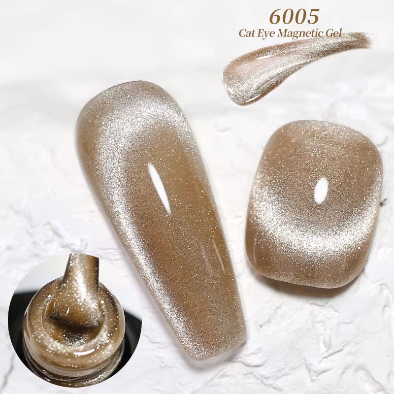 Red Green Glitter Cat Eye Nail Gel Magnetic Gel Nail Polish Semi Permanent Soak off UV LED Varnish for Manicure