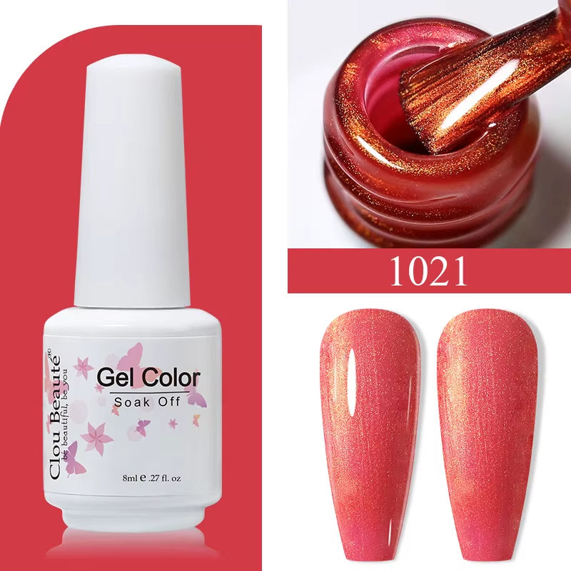8ML Gel Polish Varnish Hema/Tpo Free Series 180-Colors New Arrivals Hot Sale Glitter Red Nails Art Base Top Coat