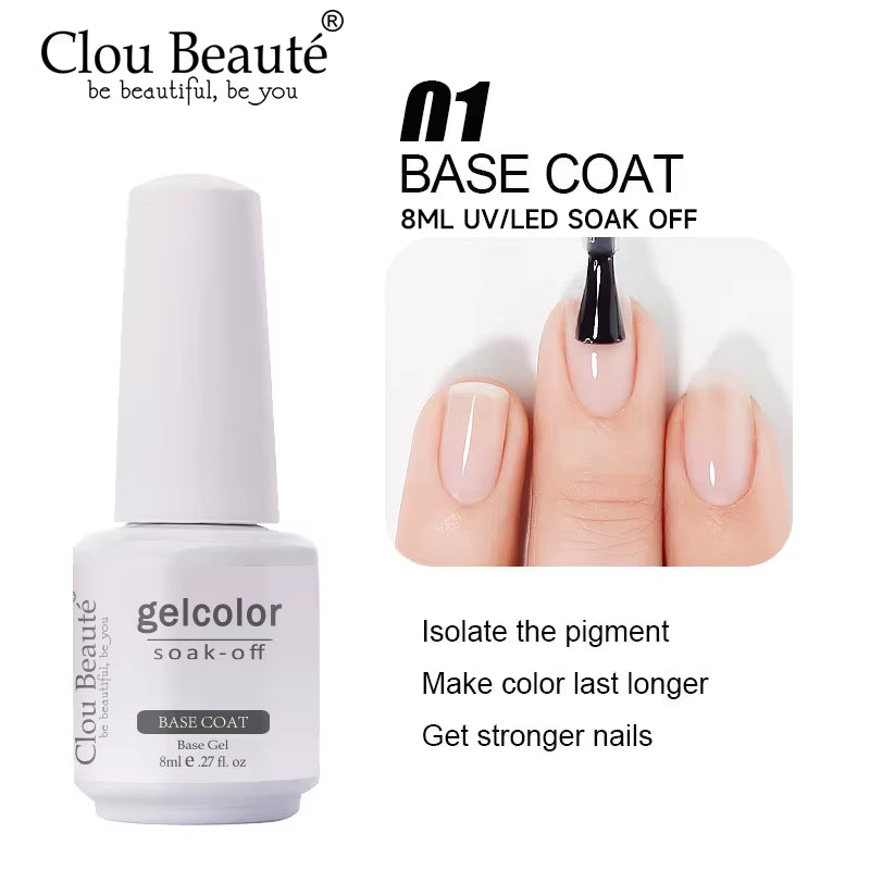 8ML Gel Polish Varnish Hema/Tpo Free Series 180-Colors New Arrivals Hot Sale Glitter Red Nails Art Base Top Coat