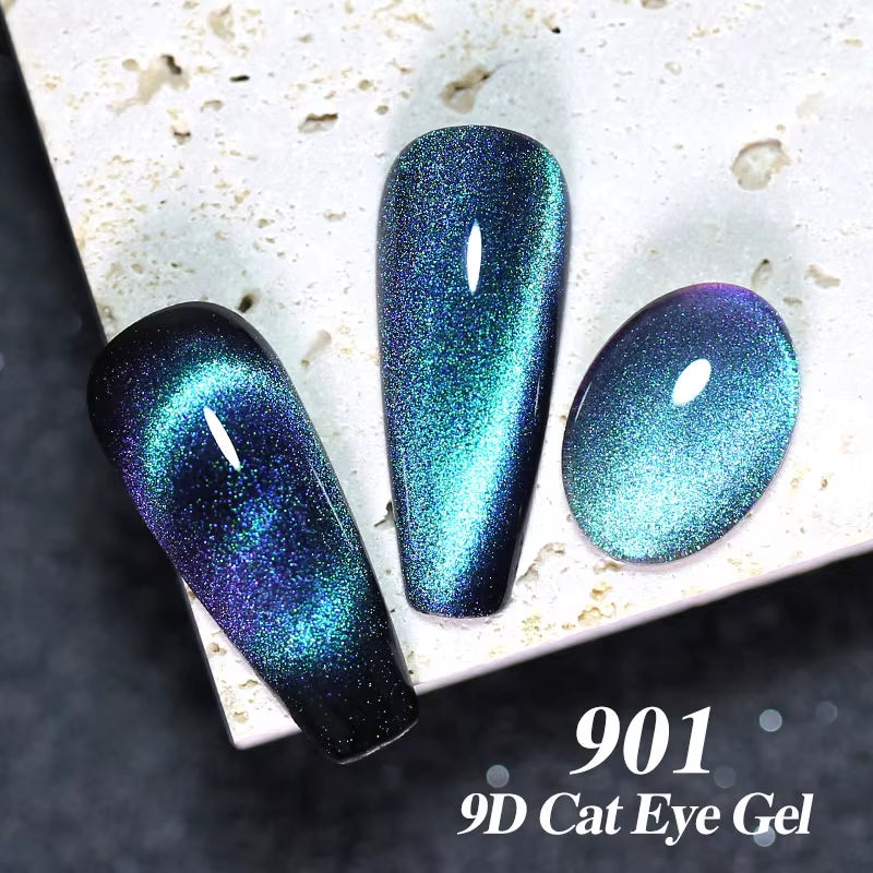 Red Green Glitter Cat Eye Nail Gel Magnetic Gel Nail Polish Semi Permanent Soak off UV LED Varnish for Manicure