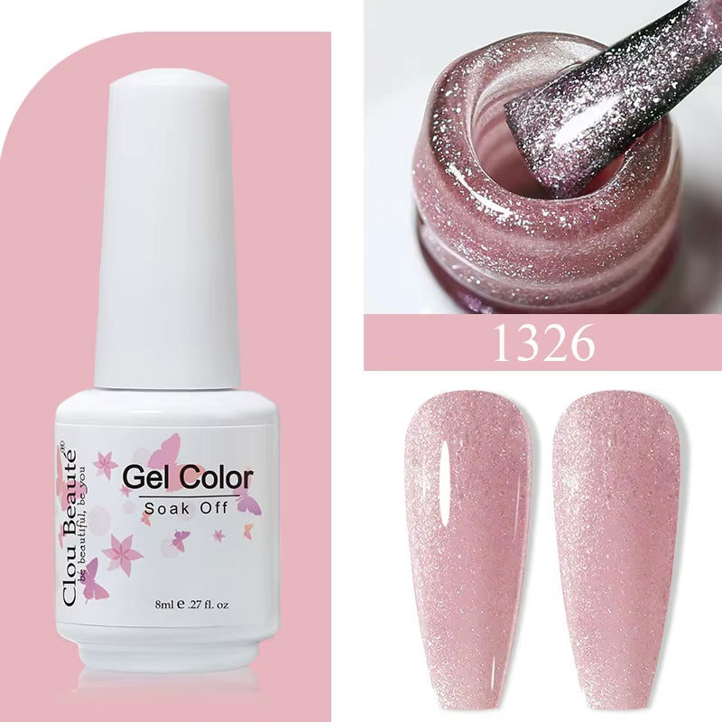 8ML Gel Polish Varnish Hema/Tpo Free Series 180-Colors New Arrivals Hot Sale Glitter Red Nails Art Base Top Coat