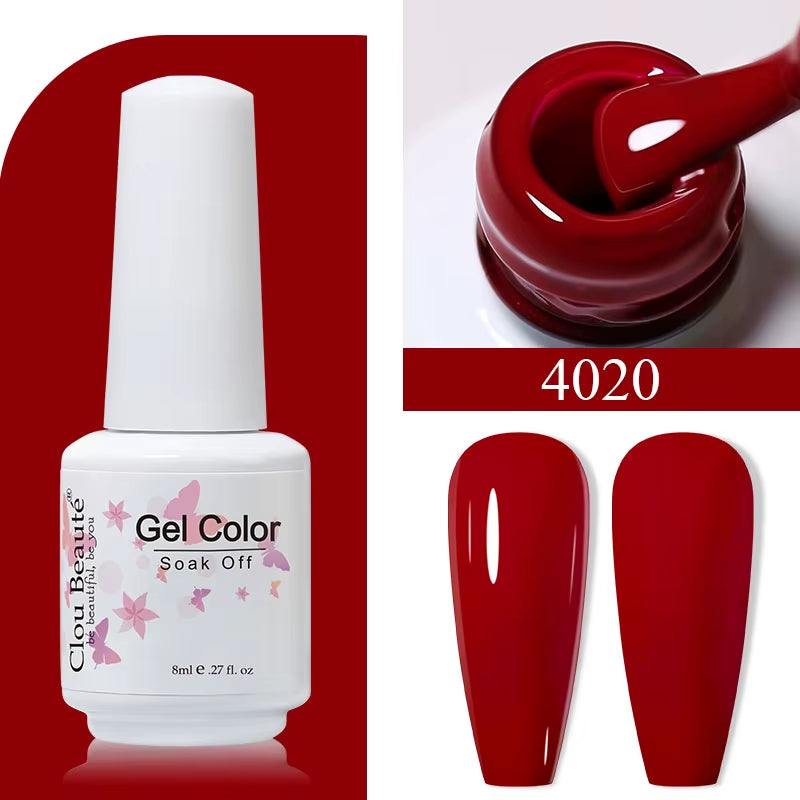 8ML Gel Polish Varnish Hema/Tpo Free Series 180-Colors New Arrivals Hot Sale Glitter Red Nails Art Base Top Coat