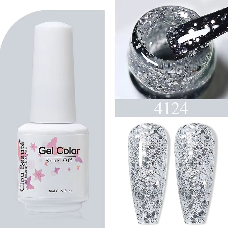 8ML Gel Polish Varnish Hema/Tpo Free Series 180-Colors New Arrivals Hot Sale Glitter Red Nails Art Base Top Coat