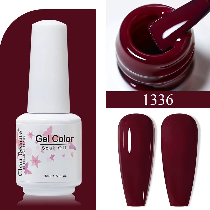 8ML Gel Polish Varnish Hema/Tpo Free Series 180-Colors New Arrivals Hot Sale Glitter Red Nails Art Base Top Coat