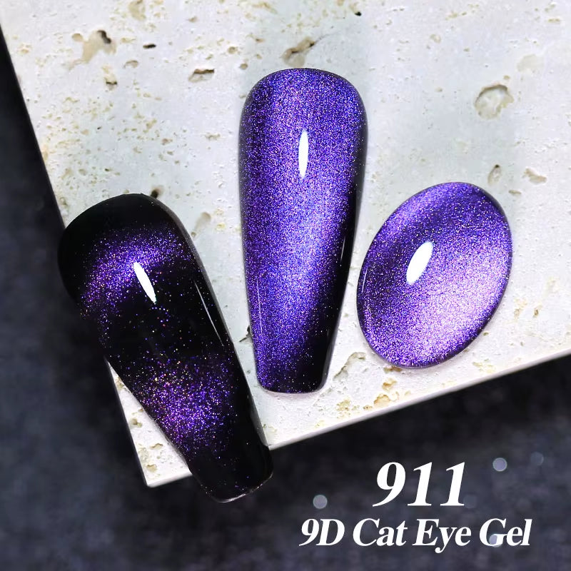 Red Green Glitter Cat Eye Nail Gel Magnetic Gel Nail Polish Semi Permanent Soak off UV LED Varnish for Manicure