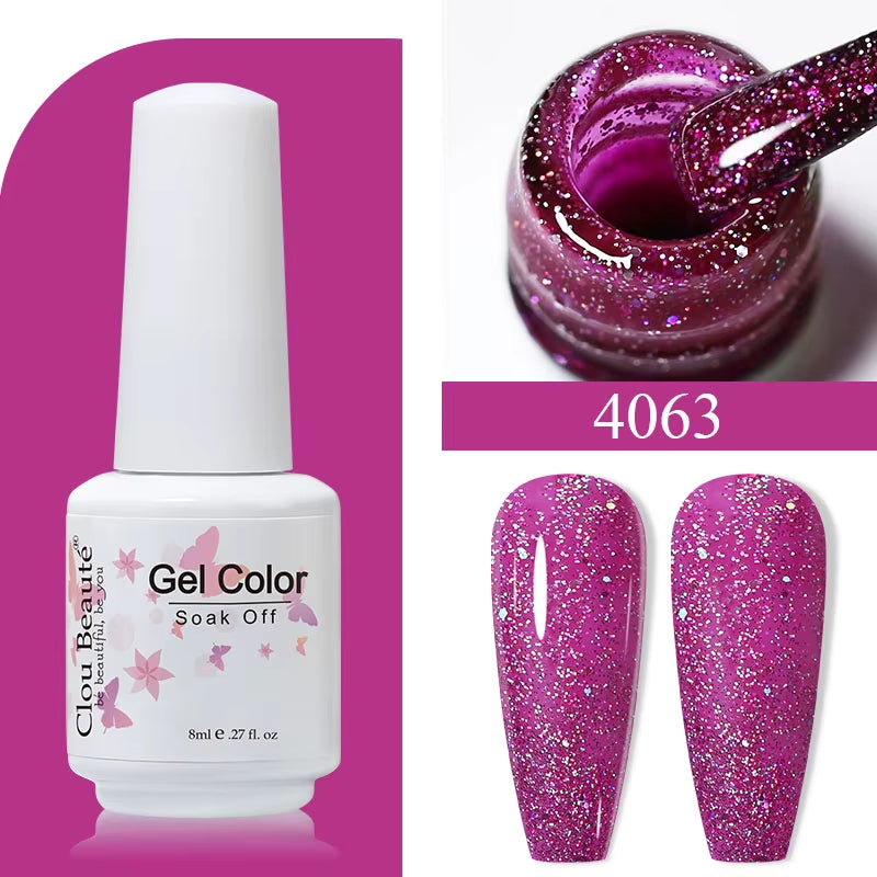 8ML Gel Polish Varnish Hema/Tpo Free Series 180-Colors New Arrivals Hot Sale Glitter Red Nails Art Base Top Coat