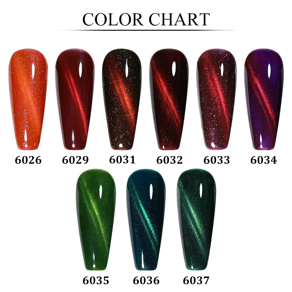 Cat Magnetic Gel Nail Polish 9D 5D 2D Galaxy Holographic Reflective Aurora Varnish Water Light Magnetic Gel