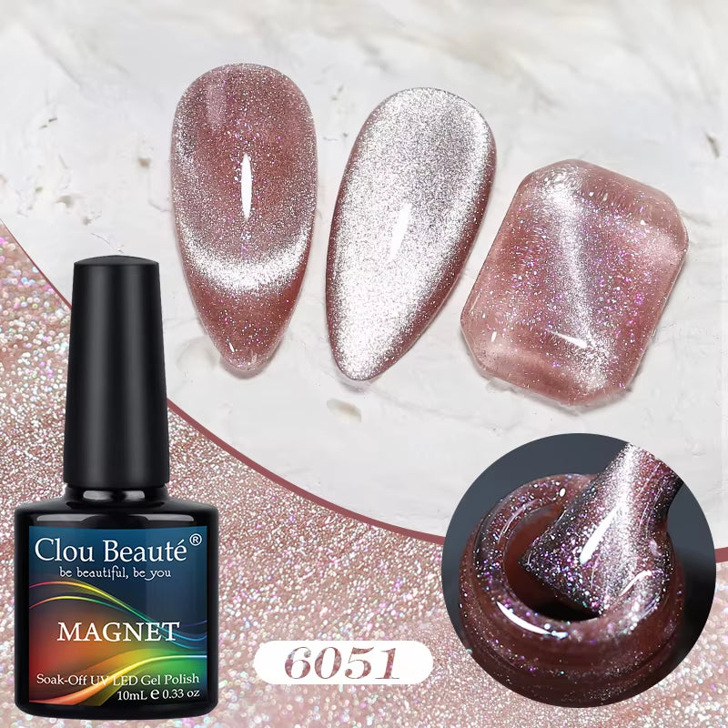 Red Green Glitter Cat Eye Nail Gel Magnetic Gel Nail Polish Semi Permanent Soak off UV LED Varnish for Manicure