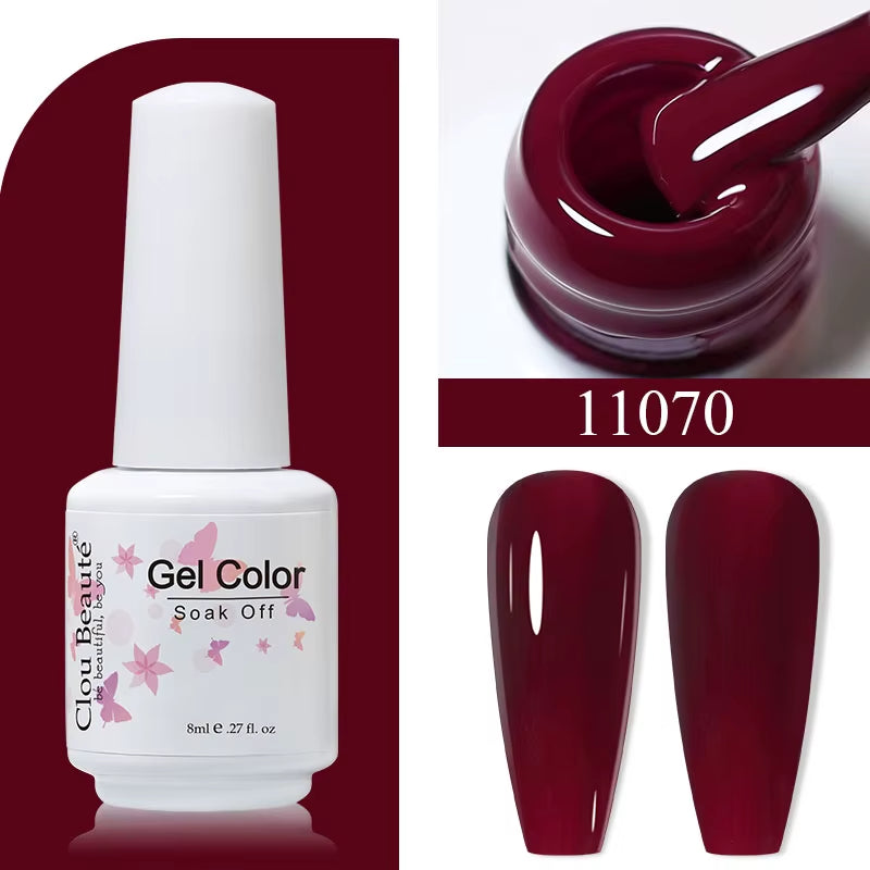 8ML Gel Polish Varnish Hema/Tpo Free Series 180-Colors New Arrivals Hot Sale Glitter Red Nails Art Base Top Coat