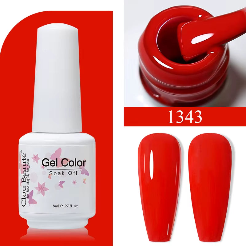 8ML Gel Polish Varnish Hema/Tpo Free Series 180-Colors New Arrivals Hot Sale Glitter Red Nails Art Base Top Coat