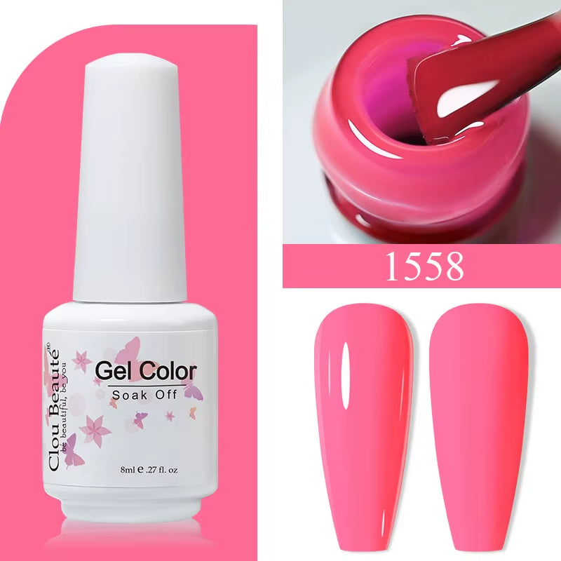 8ML Gel Polish Varnish Hema/Tpo Free Series 180-Colors New Arrivals Hot Sale Glitter Red Nails Art Base Top Coat