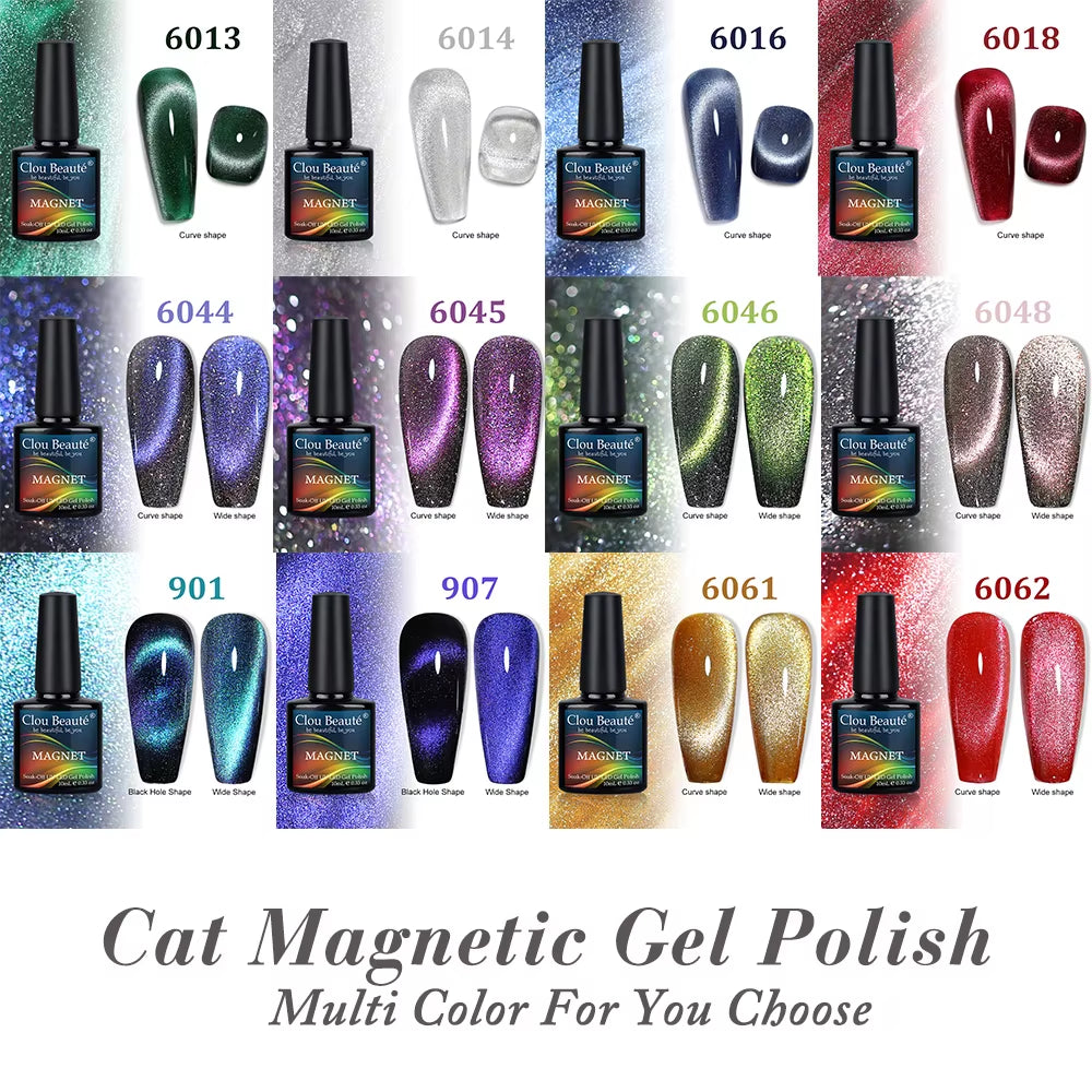Cat Magnetic Gel Nail Polish 9D 5D 2D Galaxy Holographic Reflective Aurora Varnish Water Light Magnetic Gel