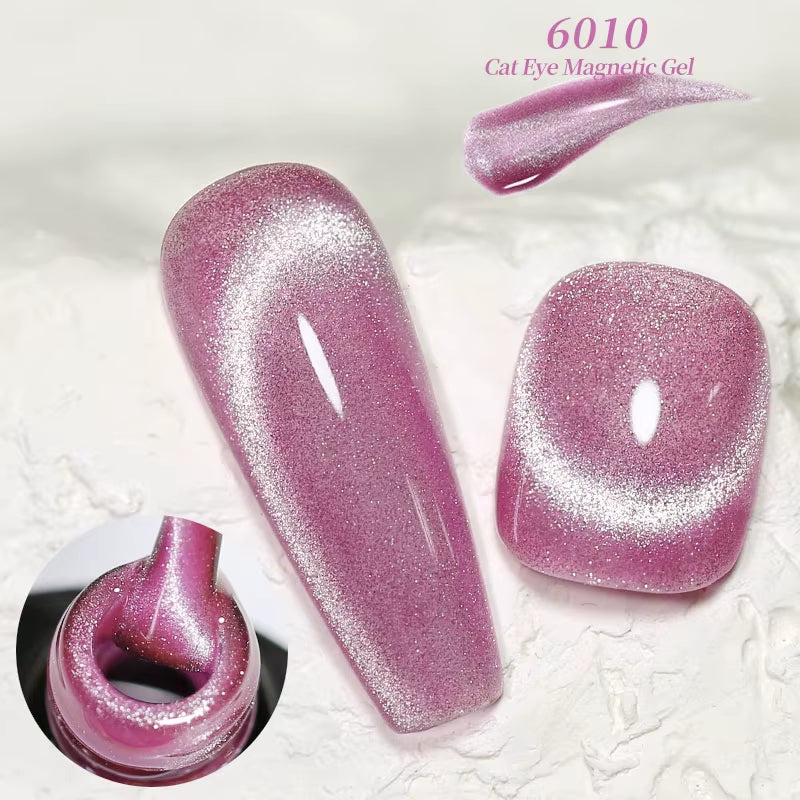 Red Green Glitter Cat Eye Nail Gel Magnetic Gel Nail Polish Semi Permanent Soak off UV LED Varnish for Manicure