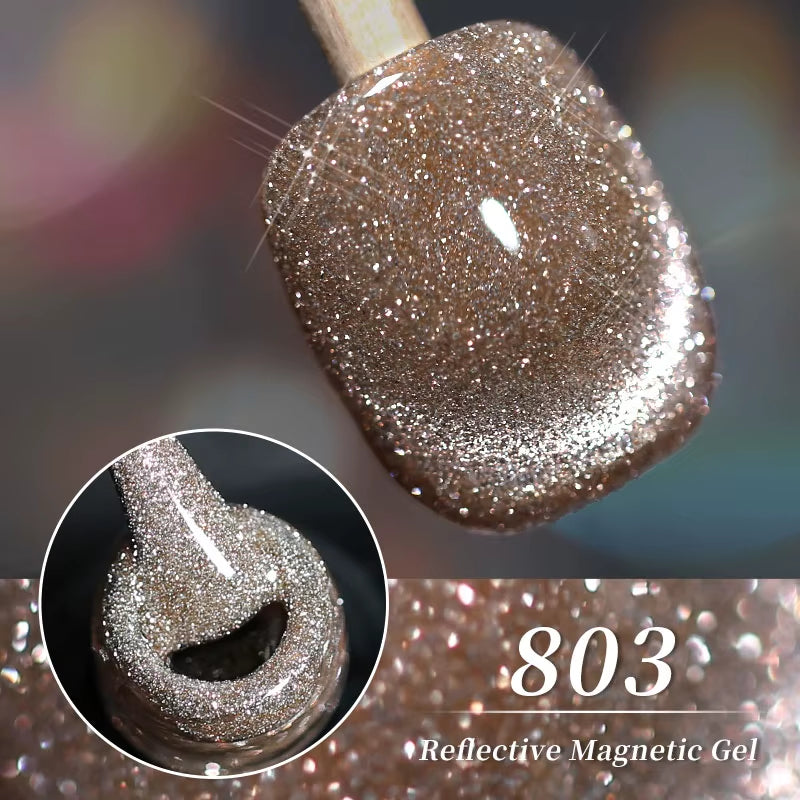 Red Green Glitter Cat Eye Nail Gel Magnetic Gel Nail Polish Semi Permanent Soak off UV LED Varnish for Manicure