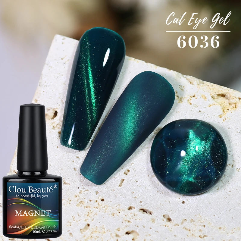 Red Green Glitter Cat Eye Nail Gel Magnetic Gel Nail Polish Semi Permanent Soak off UV LED Varnish for Manicure