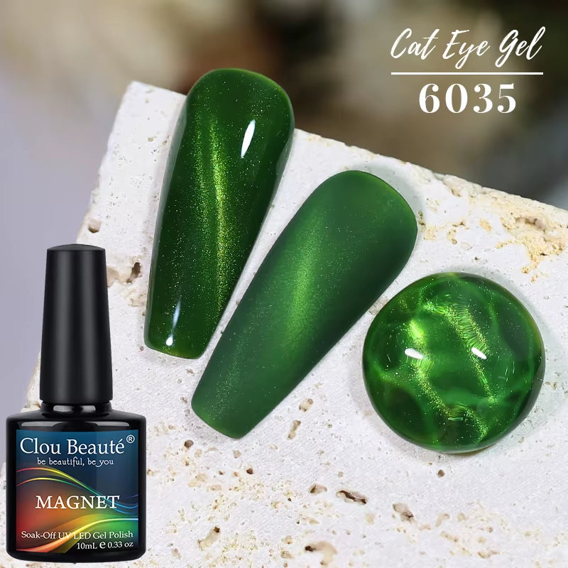 Red Green Glitter Cat Eye Nail Gel Magnetic Gel Nail Polish Semi Permanent Soak off UV LED Varnish for Manicure