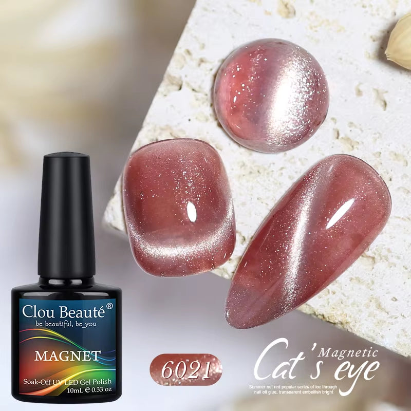 Red Green Glitter Cat Eye Nail Gel Magnetic Gel Nail Polish Semi Permanent Soak off UV LED Varnish for Manicure