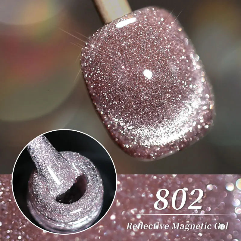 Red Green Glitter Cat Eye Nail Gel Magnetic Gel Nail Polish Semi Permanent Soak off UV LED Varnish for Manicure