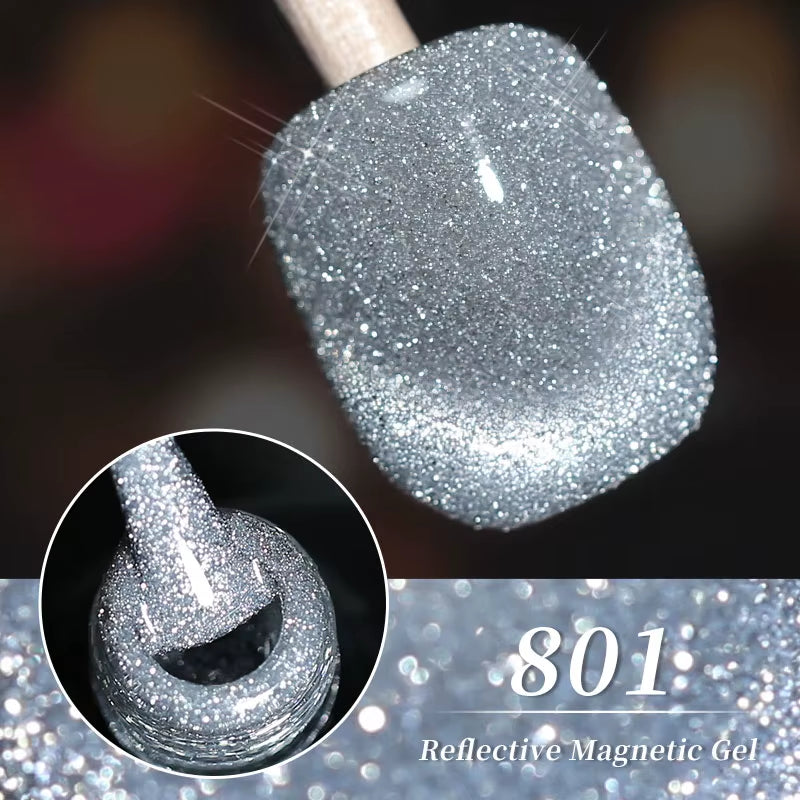 Red Green Glitter Cat Eye Nail Gel Magnetic Gel Nail Polish Semi Permanent Soak off UV LED Varnish for Manicure