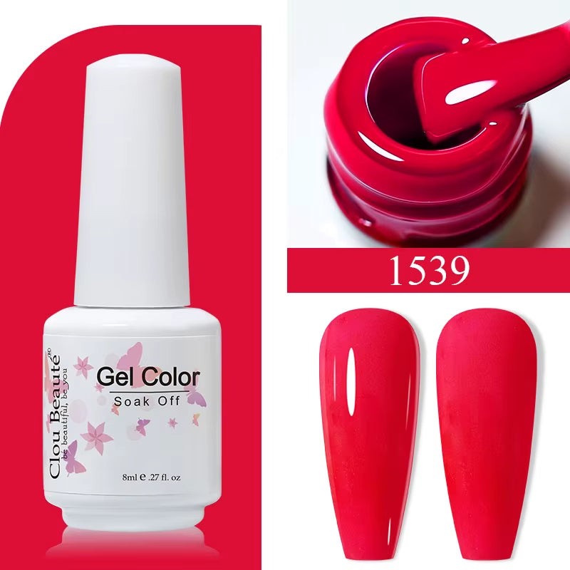 8ML Gel Polish Varnish Hema/Tpo Free Series 180-Colors New Arrivals Hot Sale Glitter Red Nails Art Base Top Coat