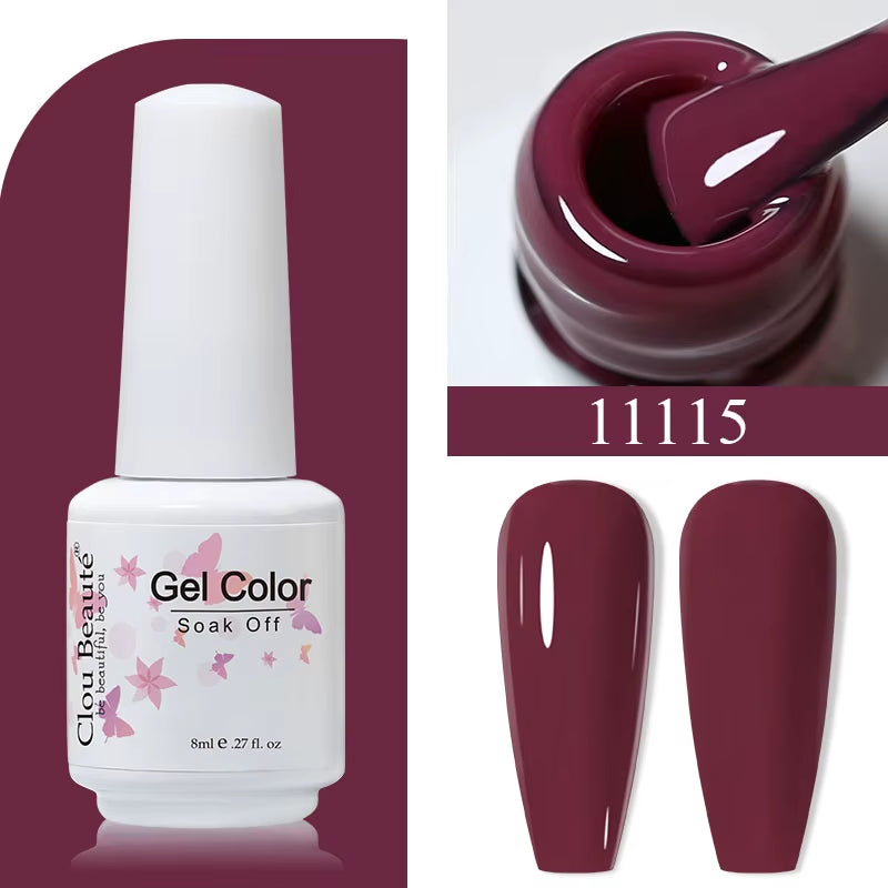 8ML Gel Polish Varnish Hema/Tpo Free Series 180-Colors New Arrivals Hot Sale Glitter Red Nails Art Base Top Coat