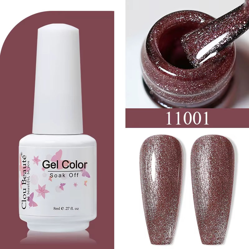 8ML Gel Polish Varnish Hema/Tpo Free Series 180-Colors New Arrivals Hot Sale Glitter Red Nails Art Base Top Coat