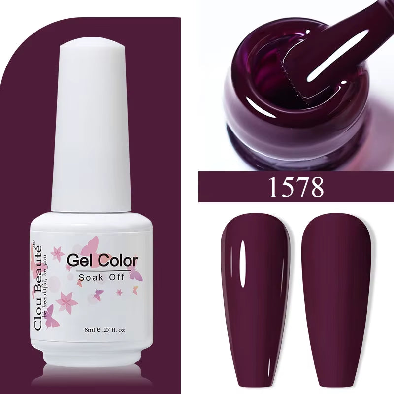 8ML Gel Polish Varnish Hema/Tpo Free Series 180-Colors New Arrivals Hot Sale Glitter Red Nails Art Base Top Coat