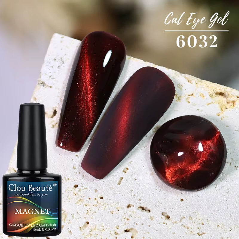 Red Green Glitter Cat Eye Nail Gel Magnetic Gel Nail Polish Semi Permanent Soak off UV LED Varnish for Manicure