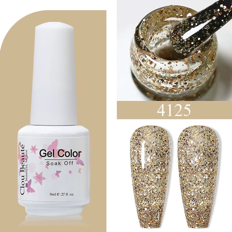 8ML Gel Polish Varnish Hema/Tpo Free Series 180-Colors New Arrivals Hot Sale Glitter Red Nails Art Base Top Coat