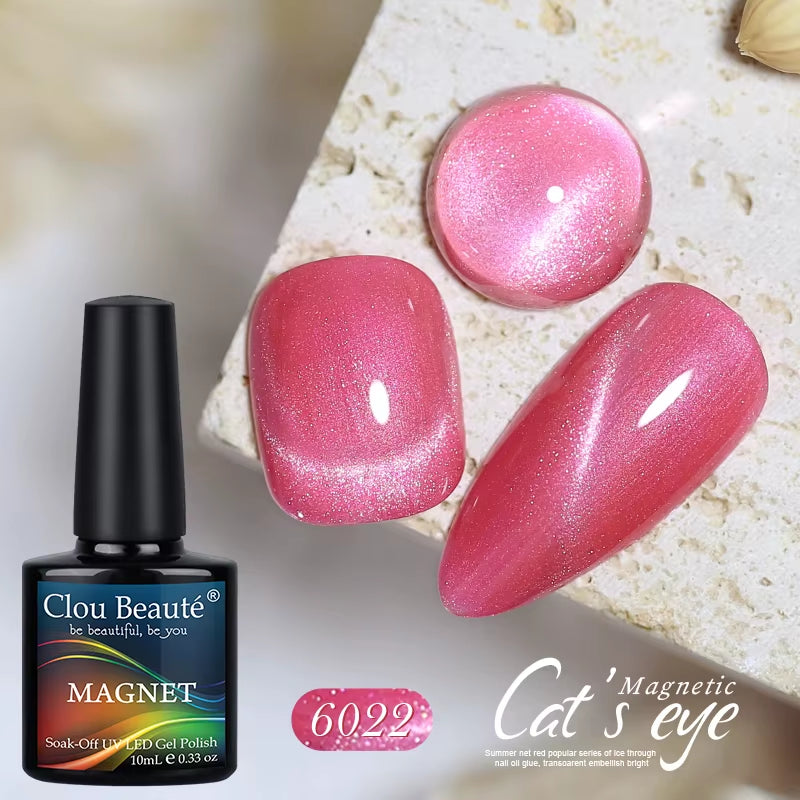 Red Green Glitter Cat Eye Nail Gel Magnetic Gel Nail Polish Semi Permanent Soak off UV LED Varnish for Manicure