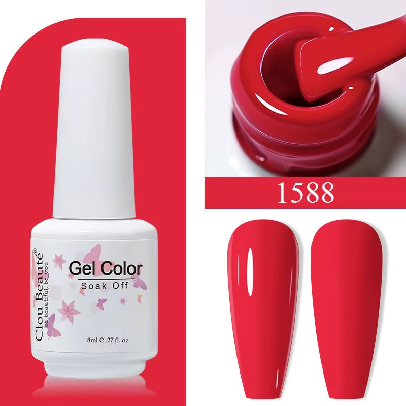 8ML Gel Polish Varnish Hema/Tpo Free Series 180-Colors New Arrivals Hot Sale Glitter Red Nails Art Base Top Coat