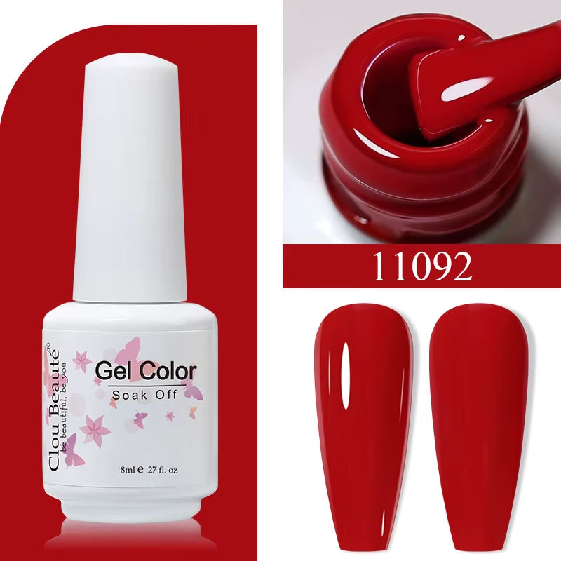 8ML Gel Polish Varnish Hema/Tpo Free Series 180-Colors New Arrivals Hot Sale Glitter Red Nails Art Base Top Coat