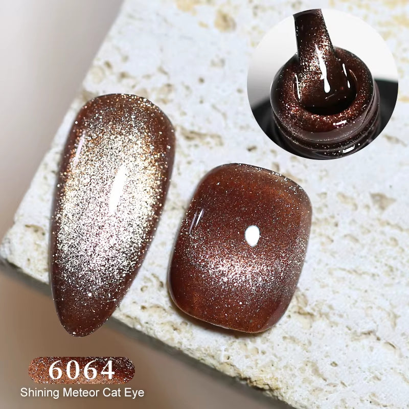 Red Green Glitter Cat Eye Nail Gel Magnetic Gel Nail Polish Semi Permanent Soak off UV LED Varnish for Manicure