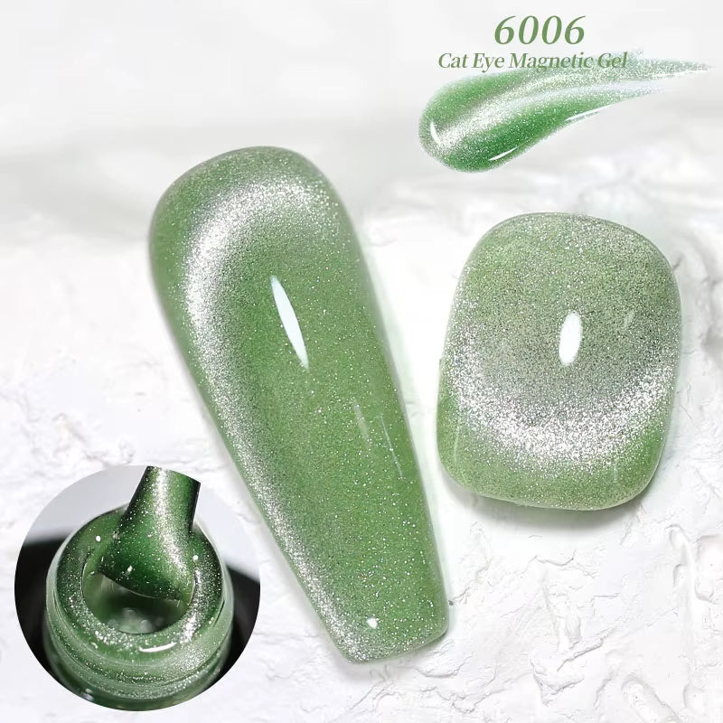 Red Green Glitter Cat Eye Nail Gel Magnetic Gel Nail Polish Semi Permanent Soak off UV LED Varnish for Manicure