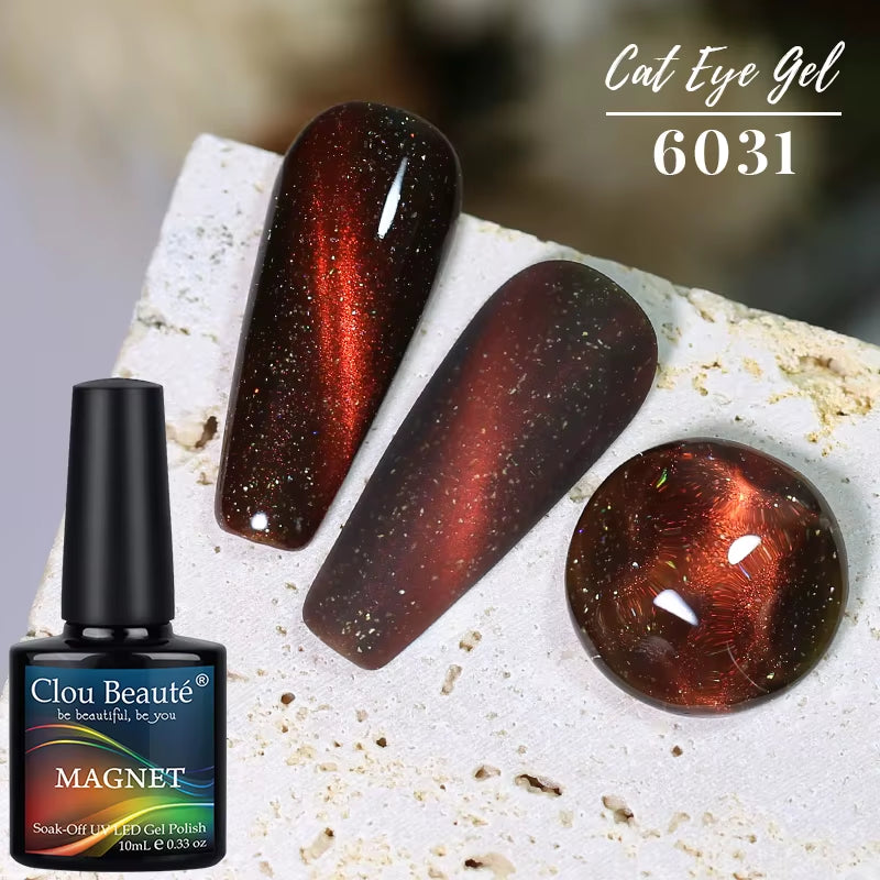 Red Green Glitter Cat Eye Nail Gel Magnetic Gel Nail Polish Semi Permanent Soak off UV LED Varnish for Manicure