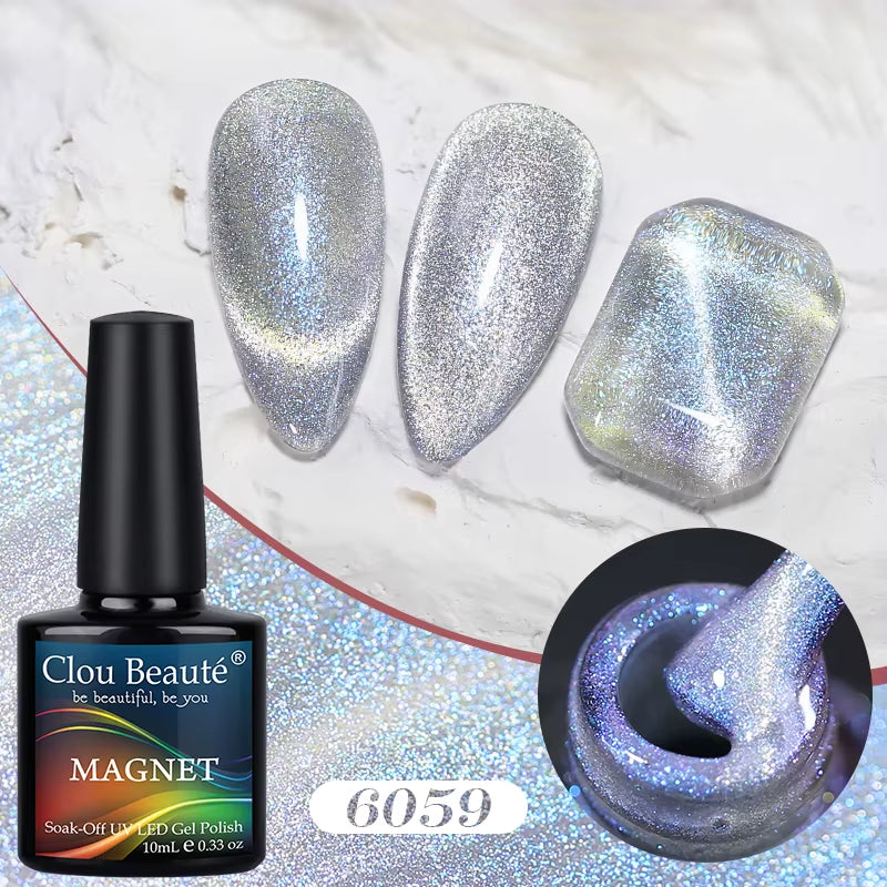 Red Green Glitter Cat Eye Nail Gel Magnetic Gel Nail Polish Semi Permanent Soak off UV LED Varnish for Manicure