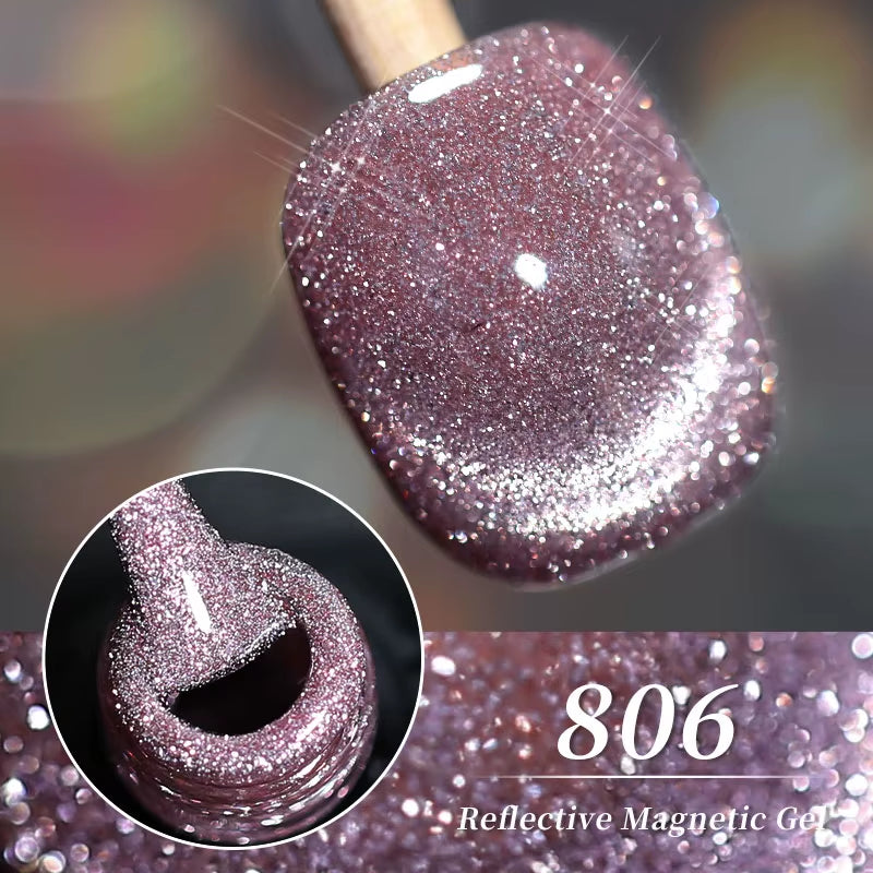 Red Green Glitter Cat Eye Nail Gel Magnetic Gel Nail Polish Semi Permanent Soak off UV LED Varnish for Manicure