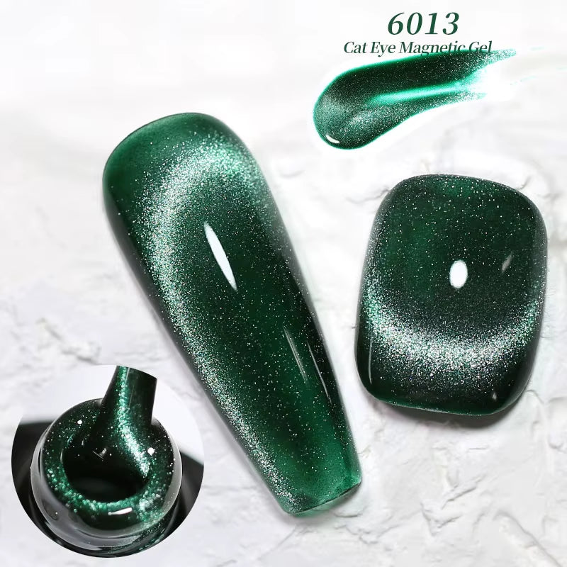 Red Green Glitter Cat Eye Nail Gel Magnetic Gel Nail Polish Semi Permanent Soak off UV LED Varnish for Manicure