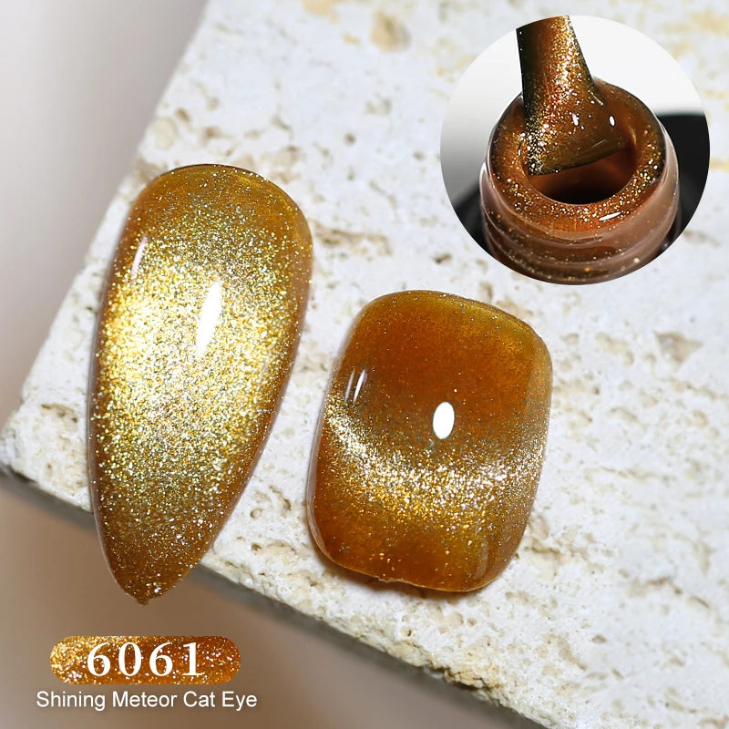 Red Green Glitter Cat Eye Nail Gel Magnetic Gel Nail Polish Semi Permanent Soak off UV LED Varnish for Manicure