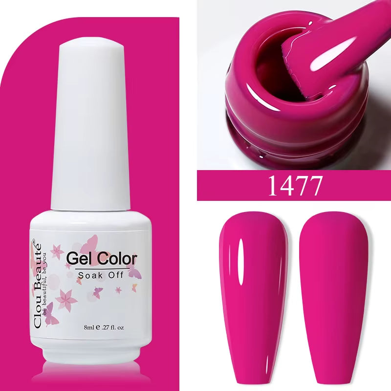 8ML Gel Polish Varnish Hema/Tpo Free Series 180-Colors New Arrivals Hot Sale Glitter Red Nails Art Base Top Coat