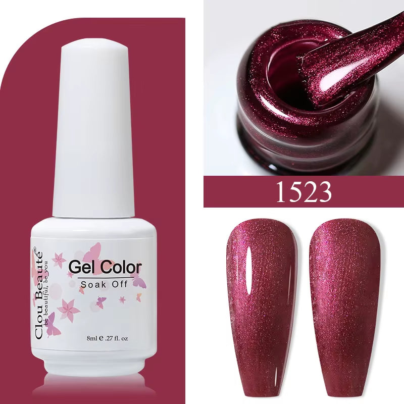 8ML Gel Polish Varnish Hema/Tpo Free Series 180-Colors New Arrivals Hot Sale Glitter Red Nails Art Base Top Coat