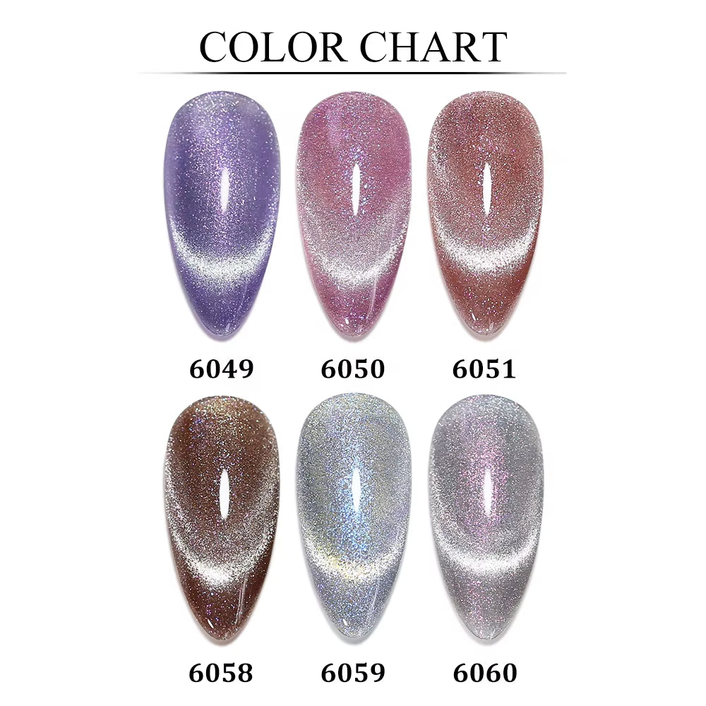 Cat Magnetic Gel Nail Polish 9D 5D 2D Galaxy Holographic Reflective Aurora Varnish Water Light Magnetic Gel